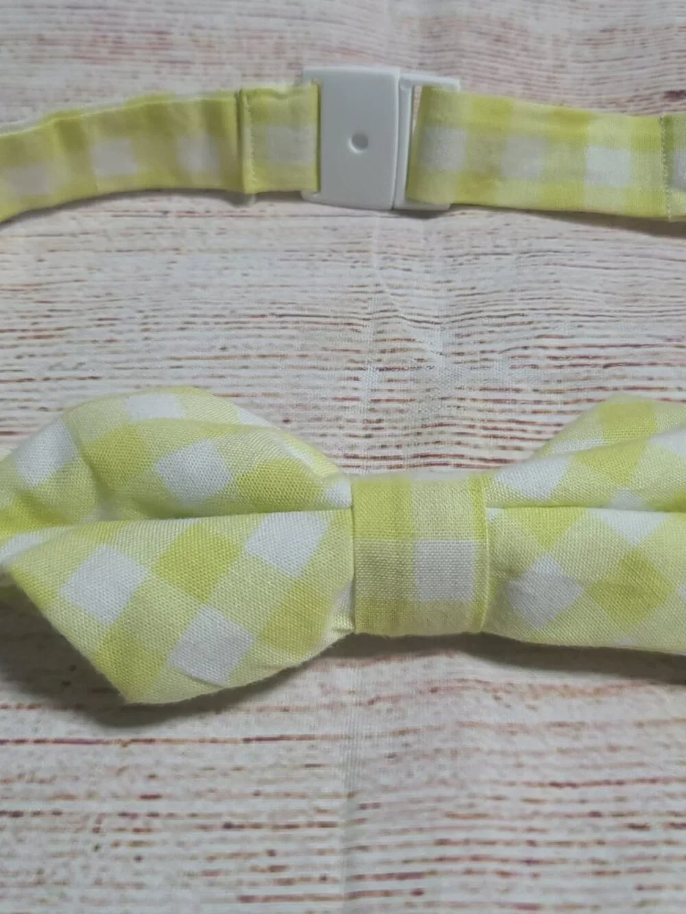 Kids Classic Cotton Pre-Tied Bow Tie - Yellow Gingham - One Size - NEW